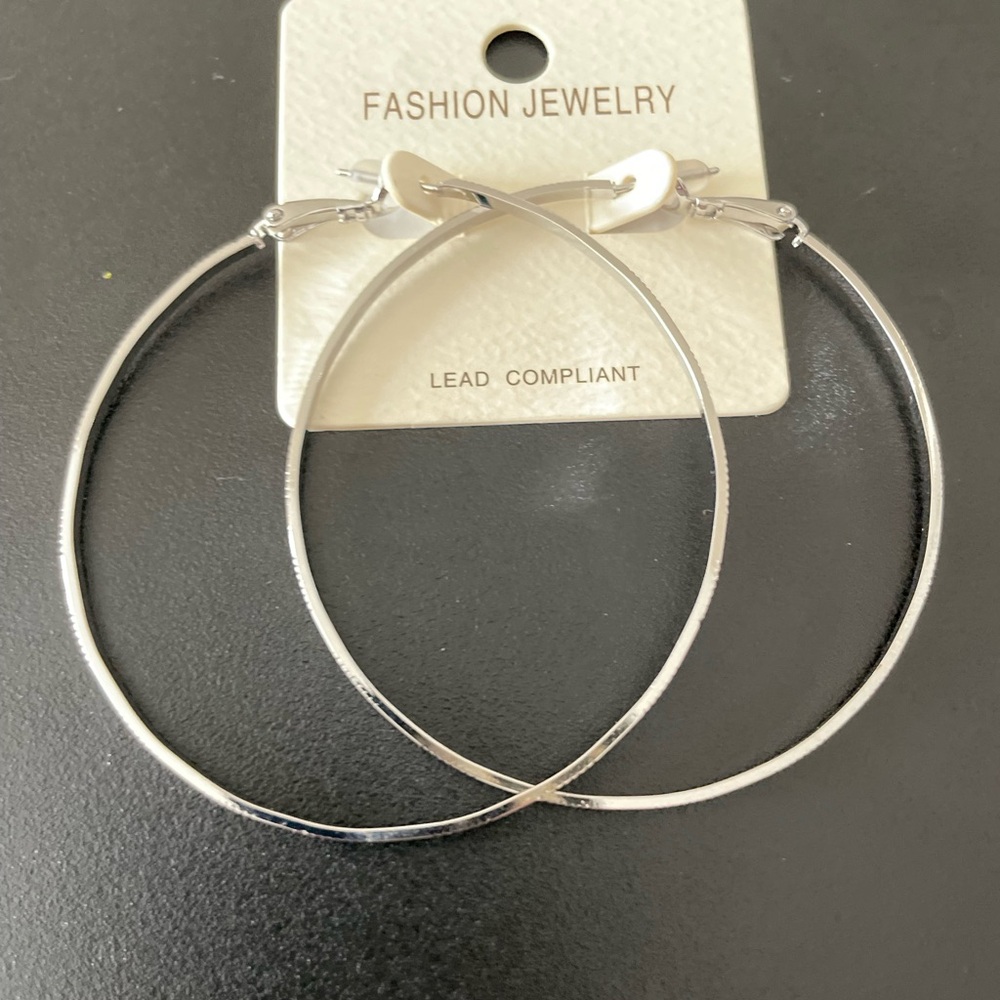 Silver Hoop Earrings by Fashion Jewelry